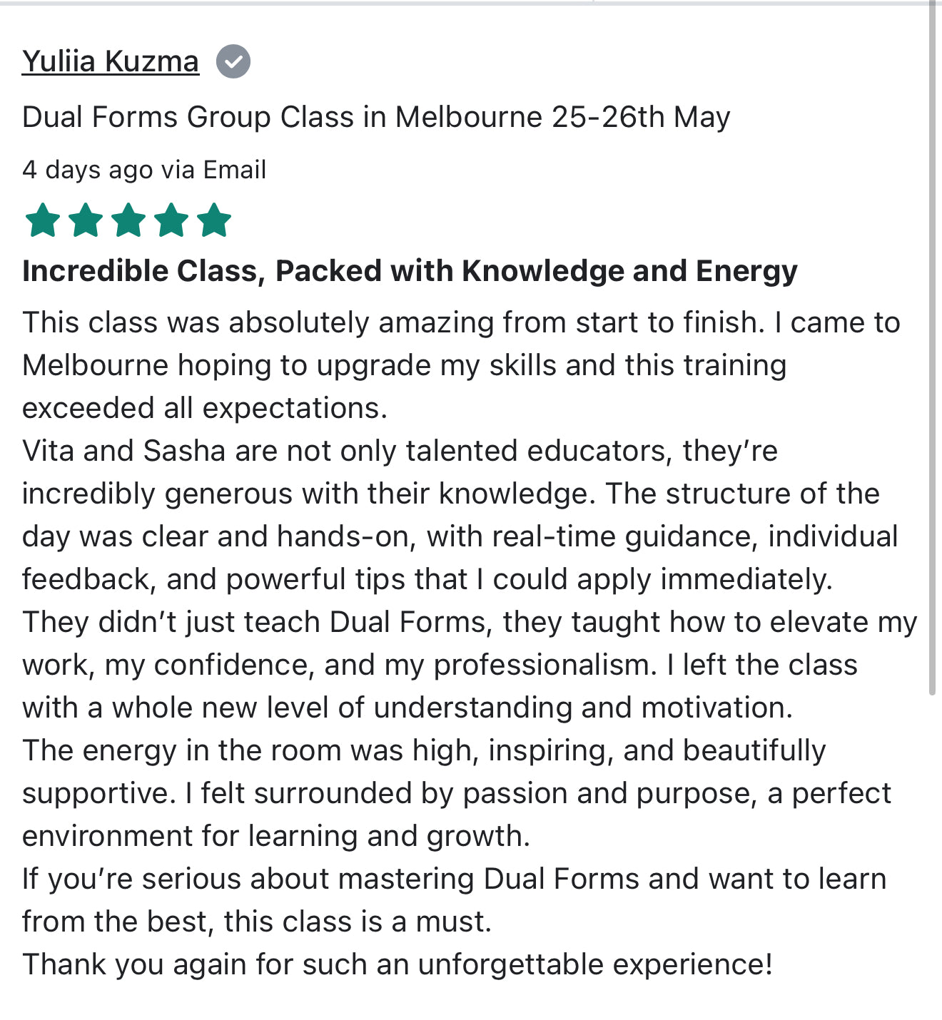 Sydney  Dual Forms Group Class!!!