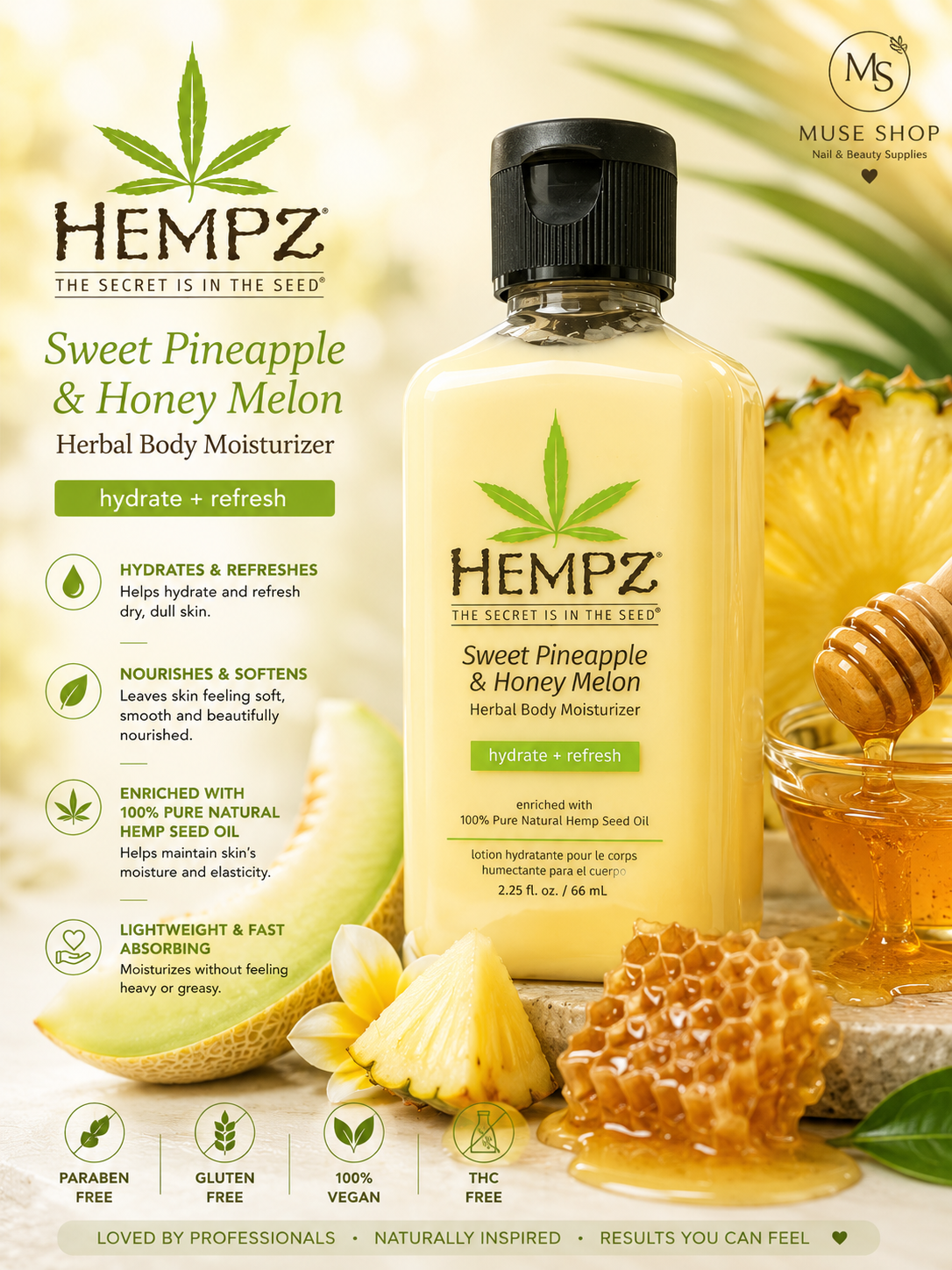 Hempz Sweet Pineapple & Honey Melon Moisturizing Body Lotion (66ml)