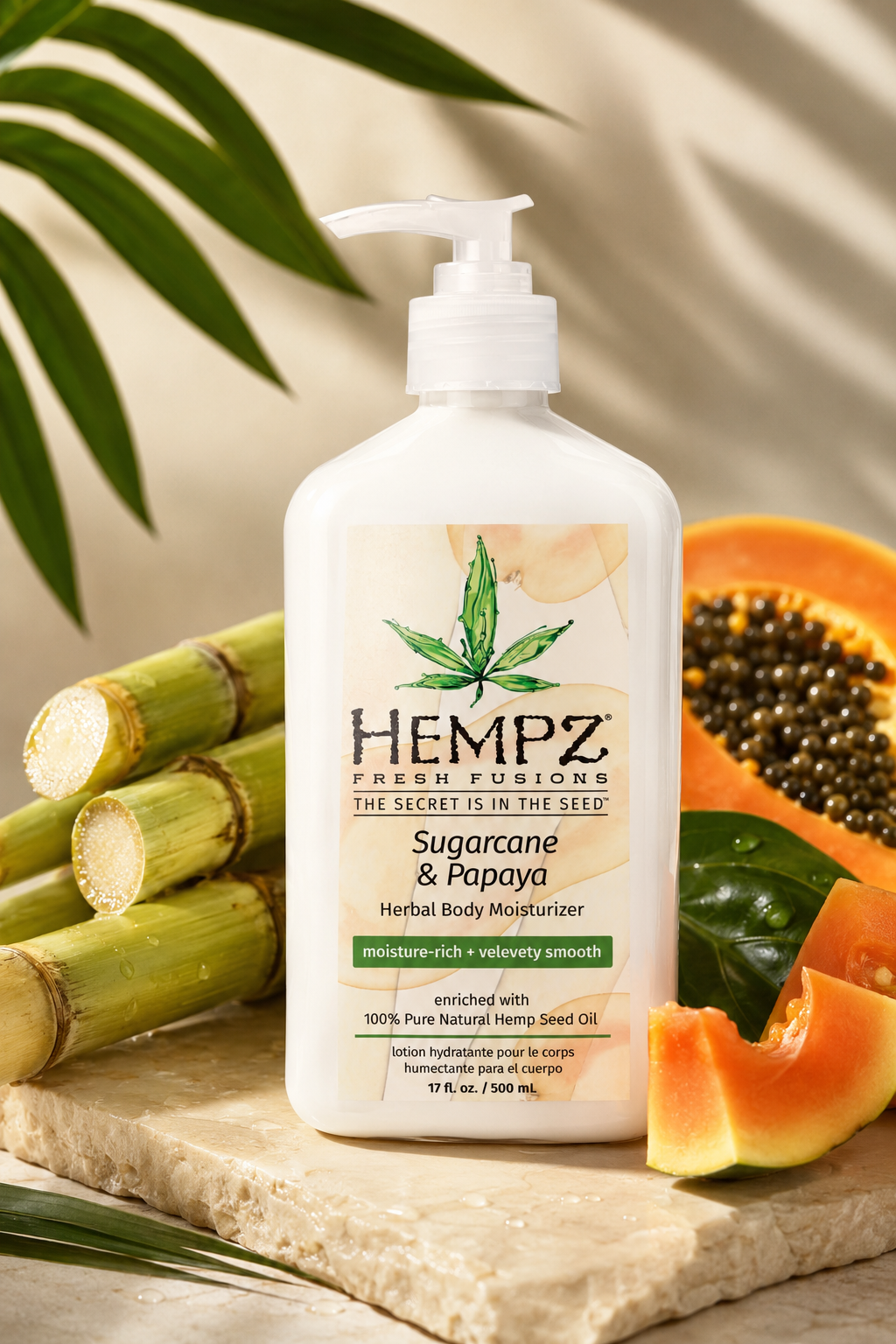 Hempz® Sugarcane & Papaya Herbal Body Moisturizer 500ml- Preorder(11jul)