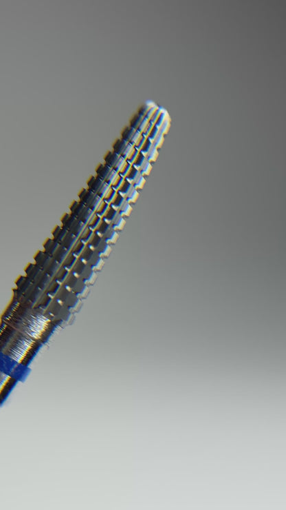 Carbide Cone, Straight Cut -Drill Bit For Gel/Acrylic Removal and rebalance - Medium (blue)